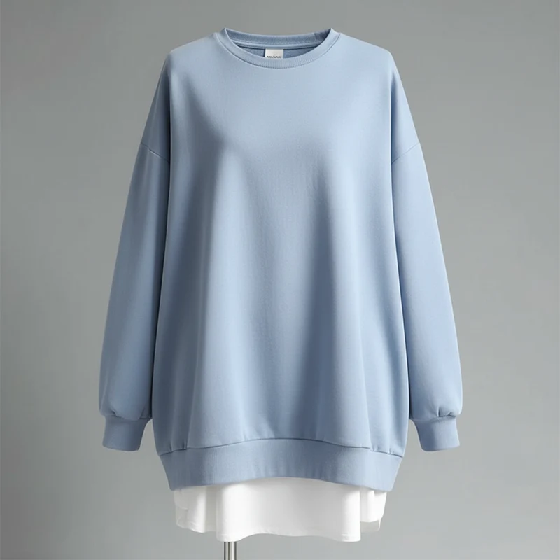 Felpa oversize donna | Comoda girocollo con maniche lunghe