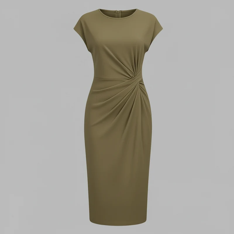 Vestito midi donna elegante | Abito estivo al ginocchio, abito casual leggero