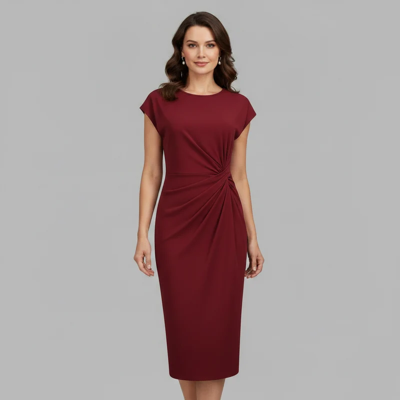 Vestito midi donna elegante | Abito estivo al ginocchio, abito casual leggero