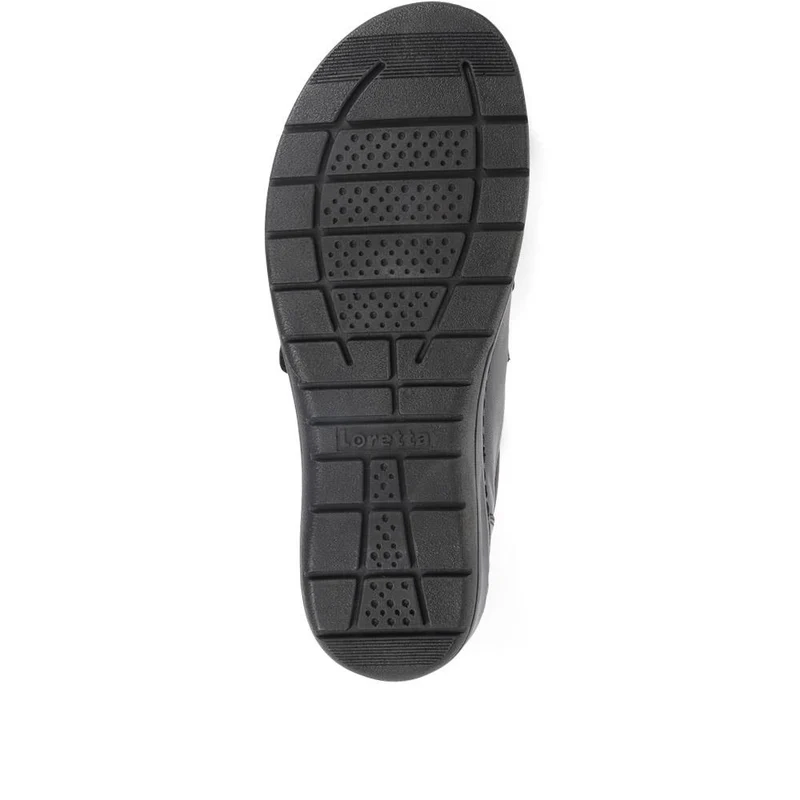 Extra-Wide Fit Adjustable Shoes - LEANNE / 320 188 - Black