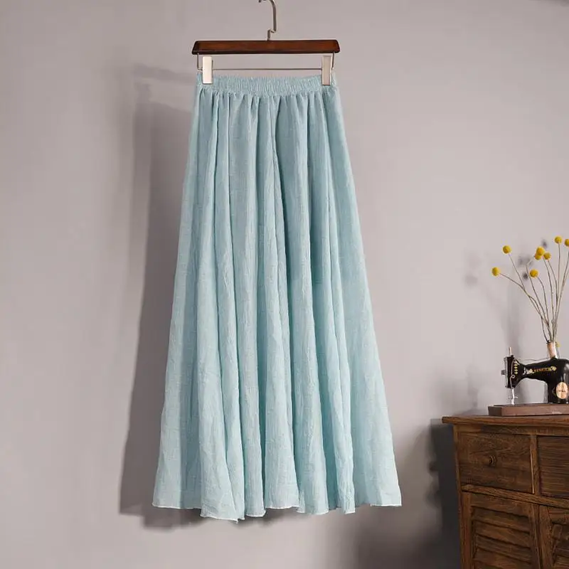 Gonna elegante in lino da donna | Vita alta e pieghe