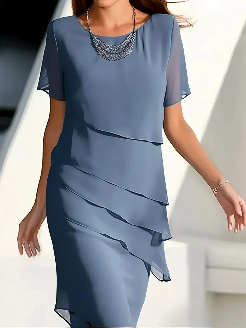Abito estivo donna elegante | Vestito midi al ginocchio, abito casual chic