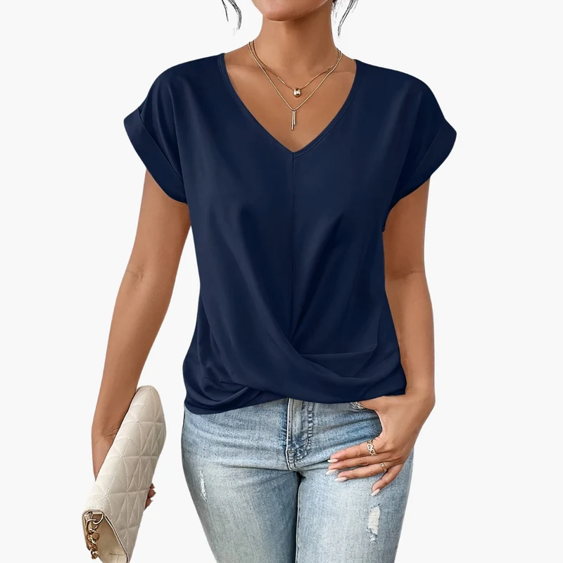 T-shirt da donna con scollo a cuore | Top estivo casual