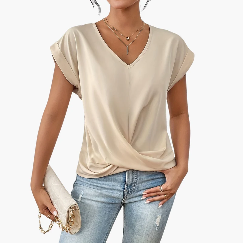 T-shirt da donna con scollo a cuore | Top estivo casual