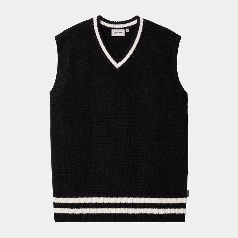 Carhartt WIP Herren Stanford Weste Pullover - Schwarz / Salz