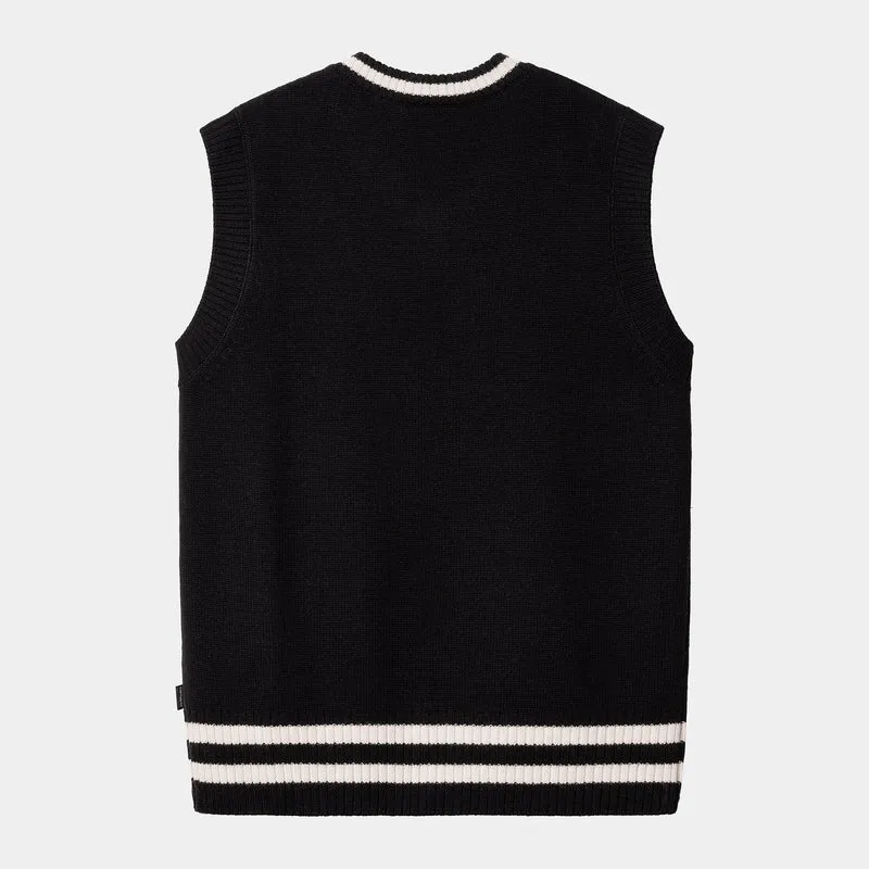 Carhartt WIP Herren Stanford Weste Pullover - Schwarz / Salz