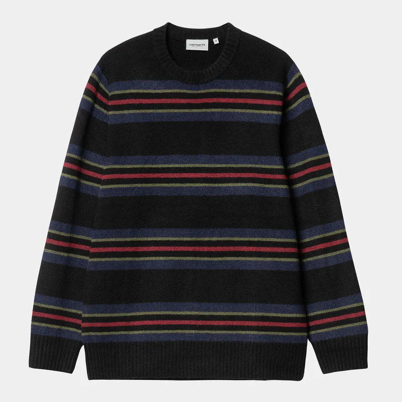 Carhartt WIP Oregon Starco Streifenpullover für Herren – Schwarz
