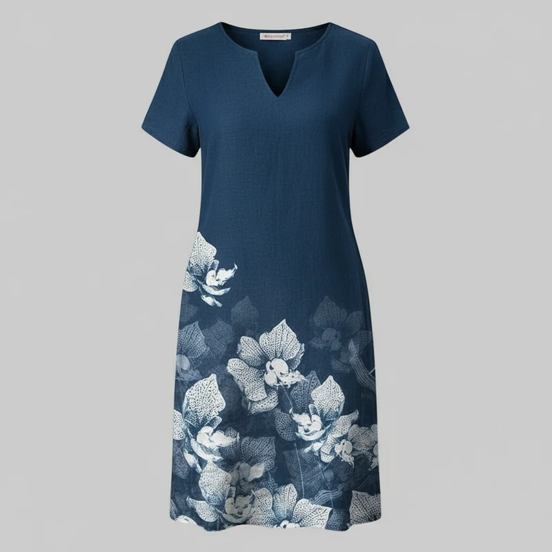 Vestito con motivo floreale | Abito estivo donna a manica corta