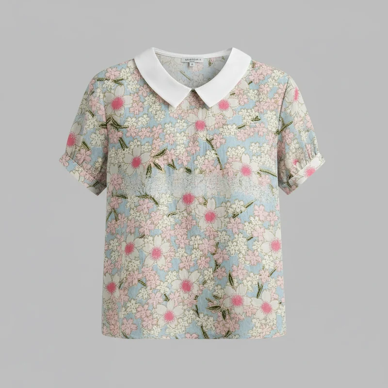 Blusa vintage con motivo floreale donna | Moda casual