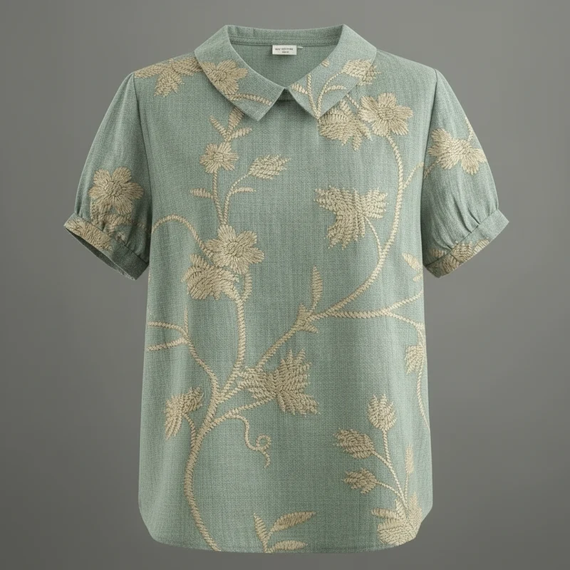 Blusa vintage con motivo floreale donna | Moda casual
