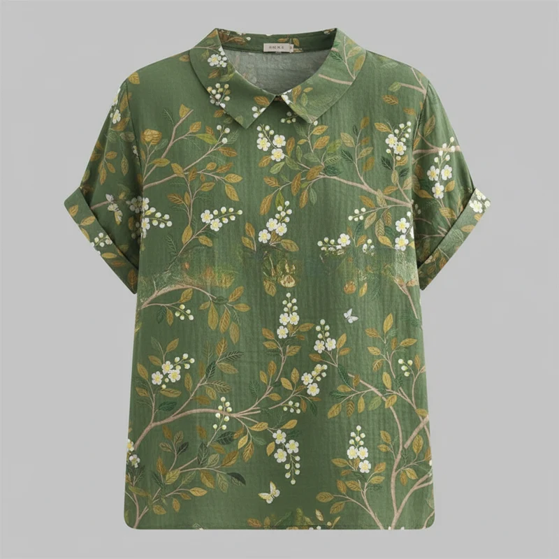 Blusa vintage con motivo floreale donna | Moda casual