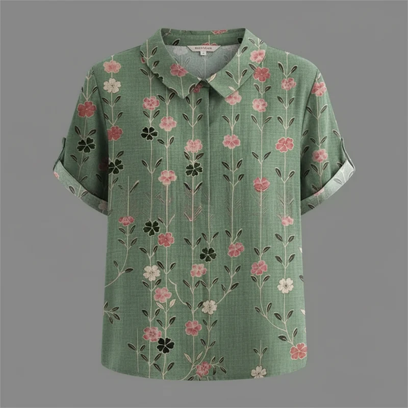 Blusa vintage con motivo floreale donna | Moda casual