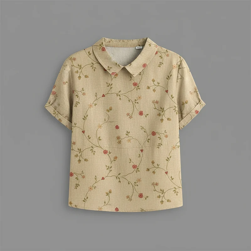 Blusa vintage con motivo floreale donna | Moda casual