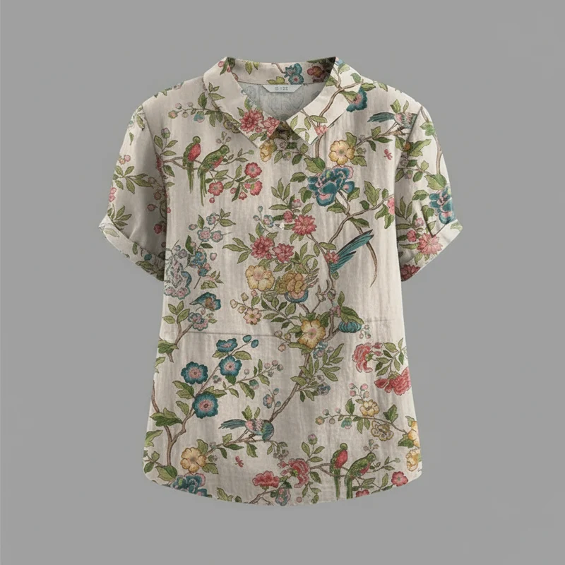 Blusa vintage con motivo floreale donna | Moda casual