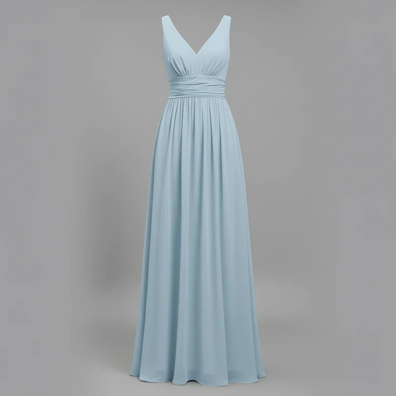 Abito estivo donna senza maniche | Vestito midi elegante con scollo a V, leggero