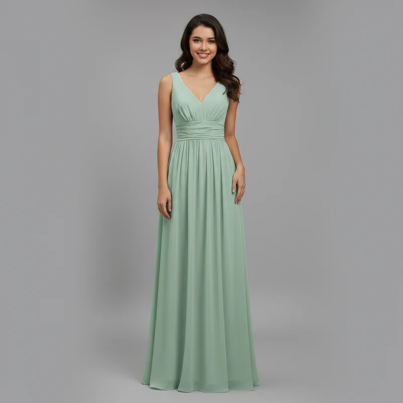 Abito estivo donna senza maniche | Vestito midi elegante con scollo a V, leggero