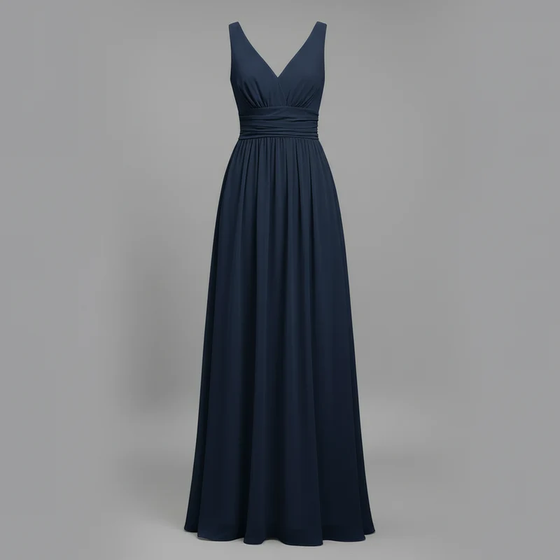 Abito estivo donna senza maniche | Vestito midi elegante con scollo a V, leggero