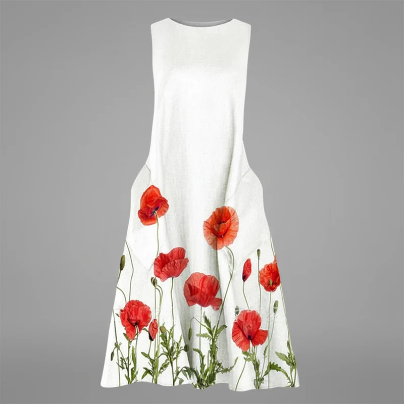 Vestito midi con motivo floreale donna | Moda estiva