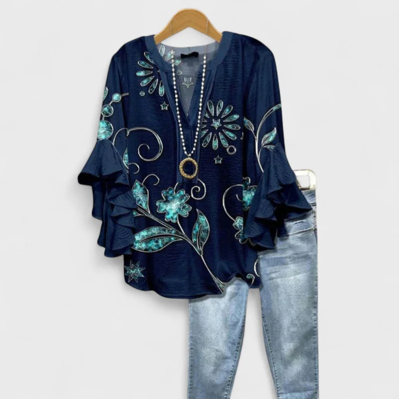 Blusa donna elegante | Top con maniche a volant leggero, camicetta estiva