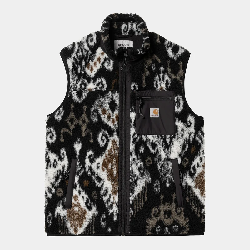 Carhartt WIP Herren Prentis Baru Jacquard Liner Weste – Schwarz / Schwarz
