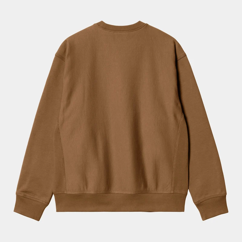 Carhartt WIP Herren American Script Sweat-Top – Hamilton Brown