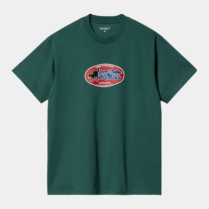 Carhartt WIP Herren-T-Shirt mit Katzenaufklebern – Kerbel