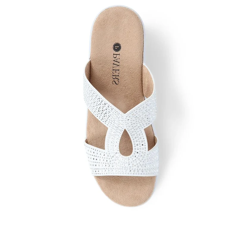 Embellished Mules Sandals - POLY39023 / 325 444 - White