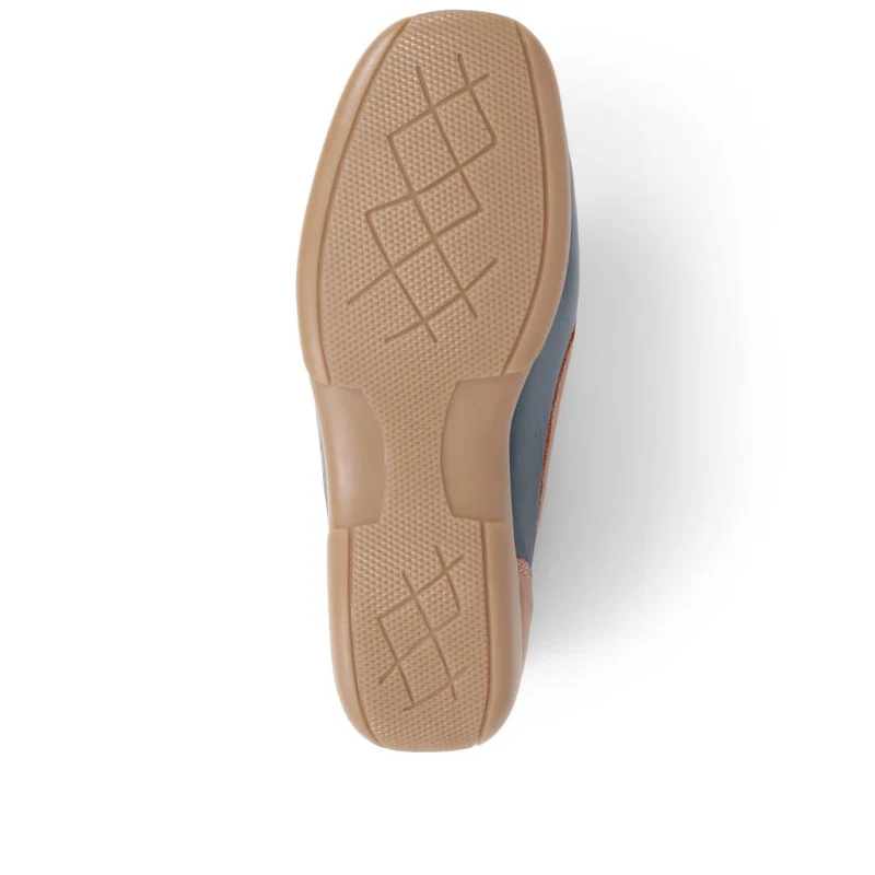 Leather Moccasins - CONT39003 / 325 242 - Navy Tan