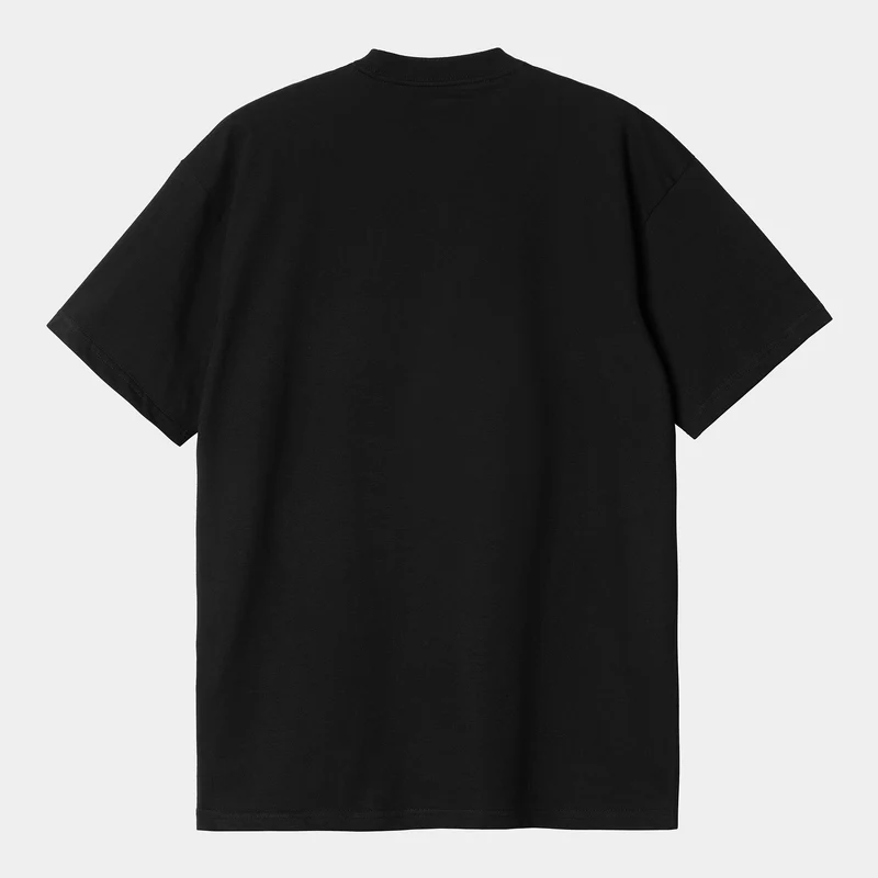 Carhartt WIP Herren-T-Shirt mit Katzenaufklebern – Schwarz