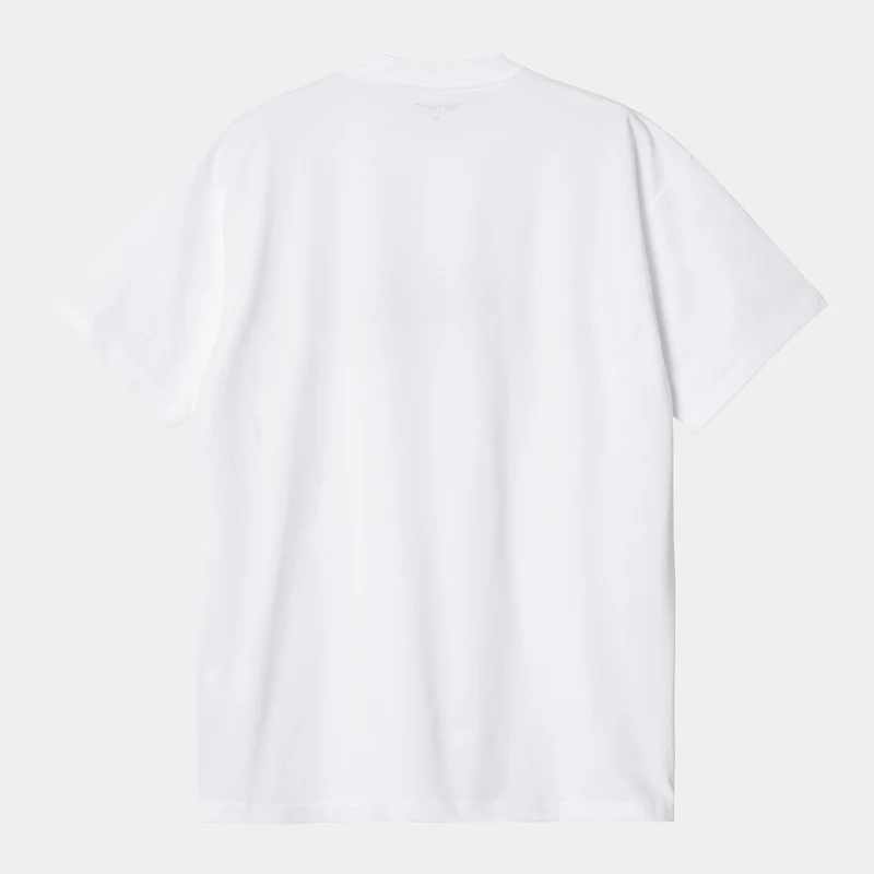Carhartt WIP Herren-T-Shirt mit Katzenaufklebern – Weiß