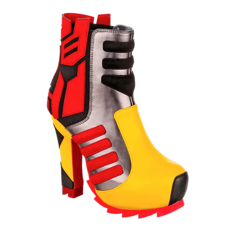Irregular Choice Frauen Transformers Autobot High Heel - Grau / Rot
