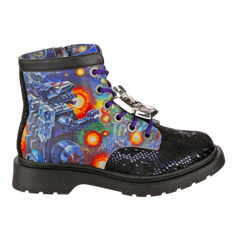 Irregular Choice Frauen Transformers Battle Ready Stiefelette – Schwarz / Blau