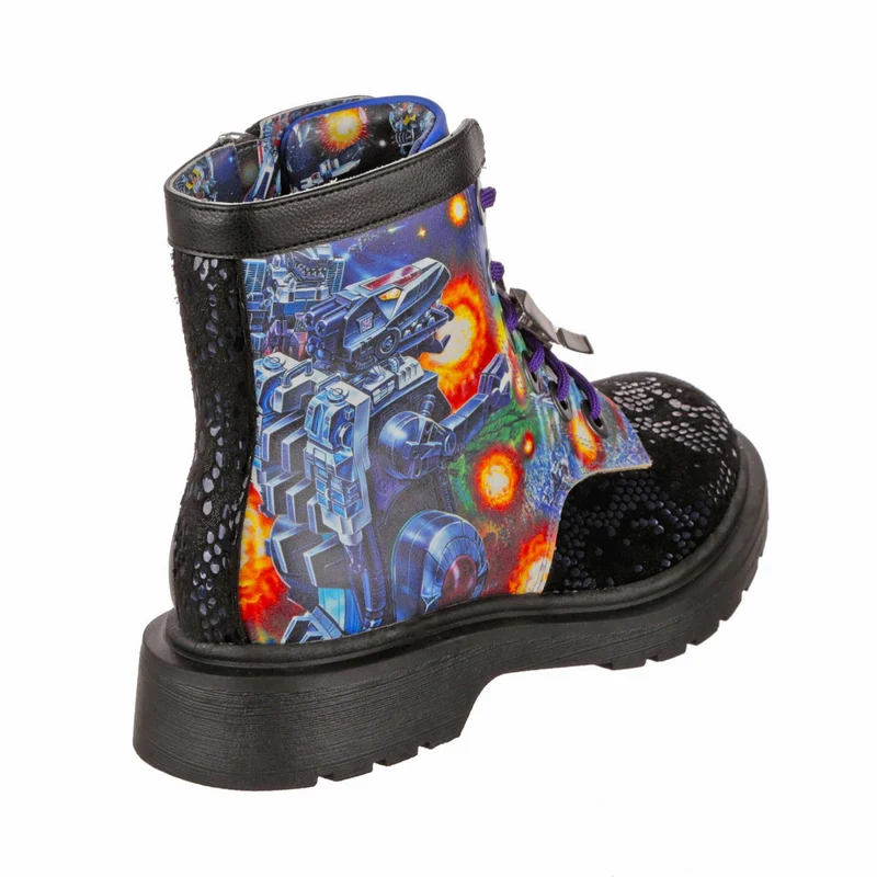 Irregular Choice Frauen Transformers Battle Ready Stiefelette – Schwarz / Blau