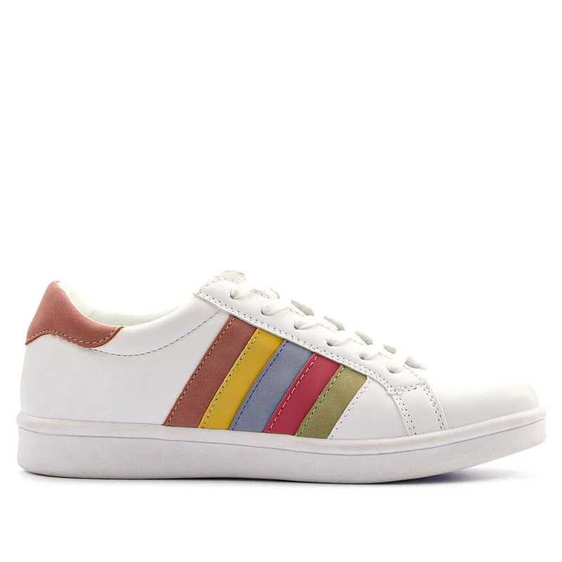 Casual Lace-Up Trainers - VSHI41000 / 326 853 - White Multi