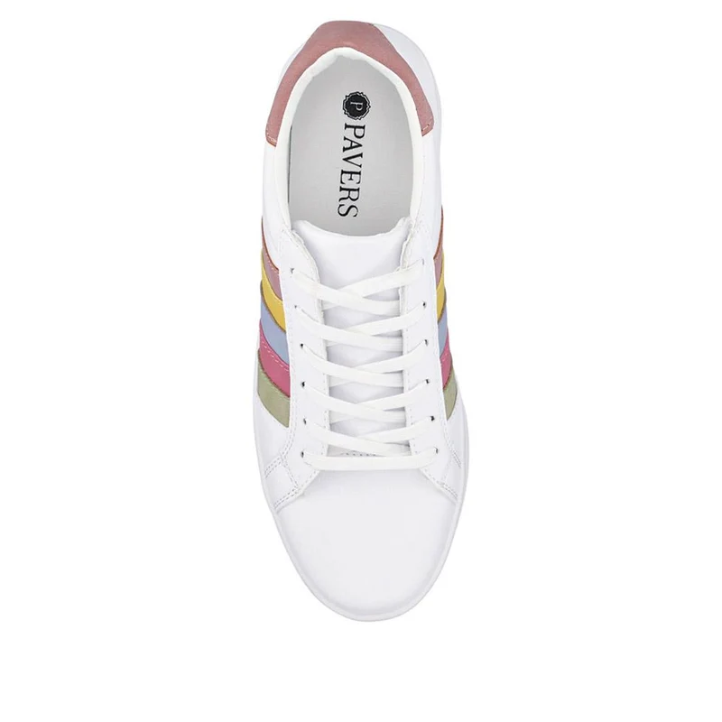 Casual Lace-Up Trainers - VSHI41000 / 326 853 - White Multi