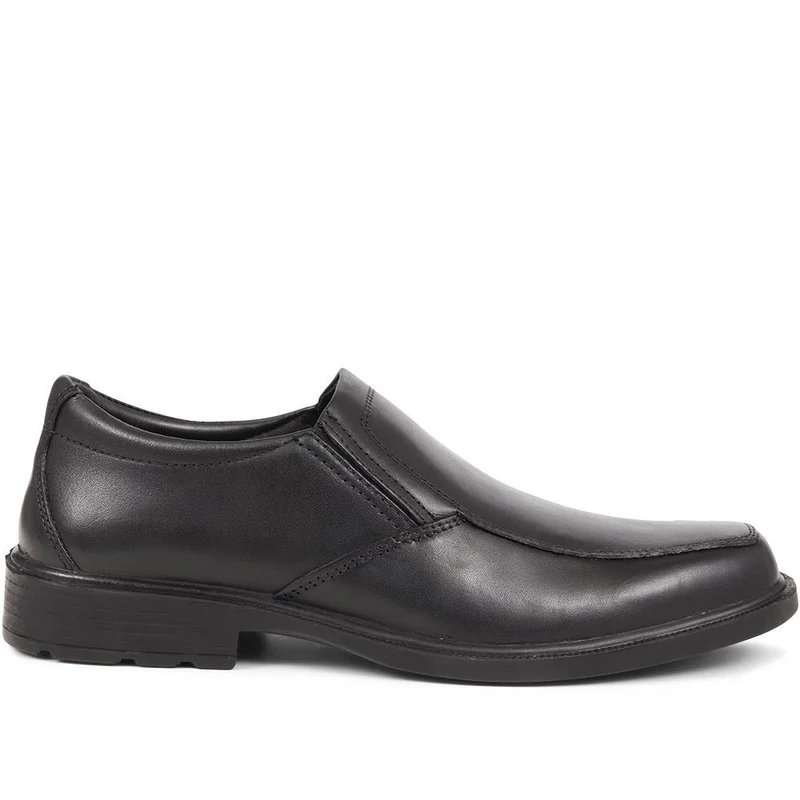 Smart Leather Slip-On Shoes - DDIN37005 / 323 356 - Black