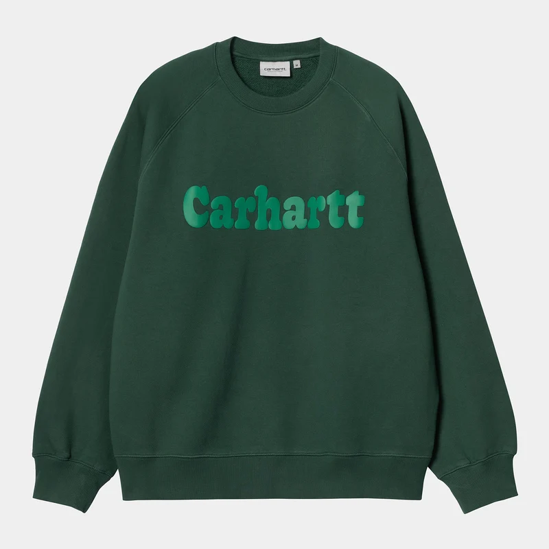 Carhartt WIP Herren Bubbles Sweat Top – Discovery Green / Grün
