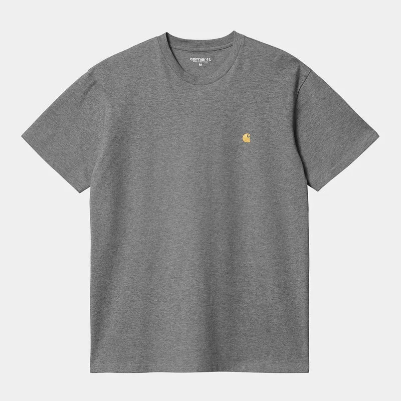 Carhartt WIP Herren Chase Kurzarm-T-Shirt – Dunkelgrau meliert