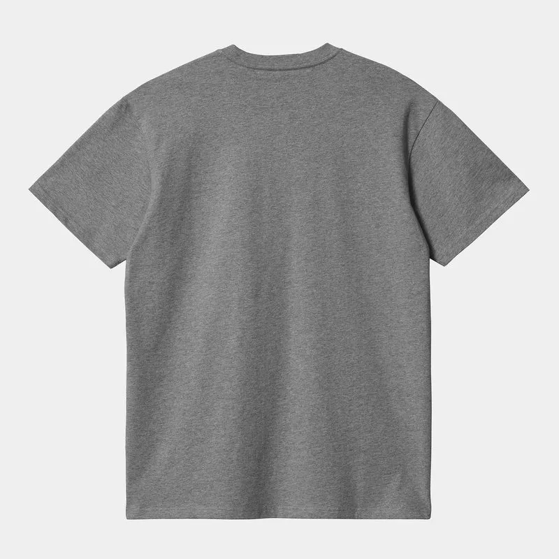 Carhartt WIP Herren Chase Kurzarm-T-Shirt – Dunkelgrau meliert