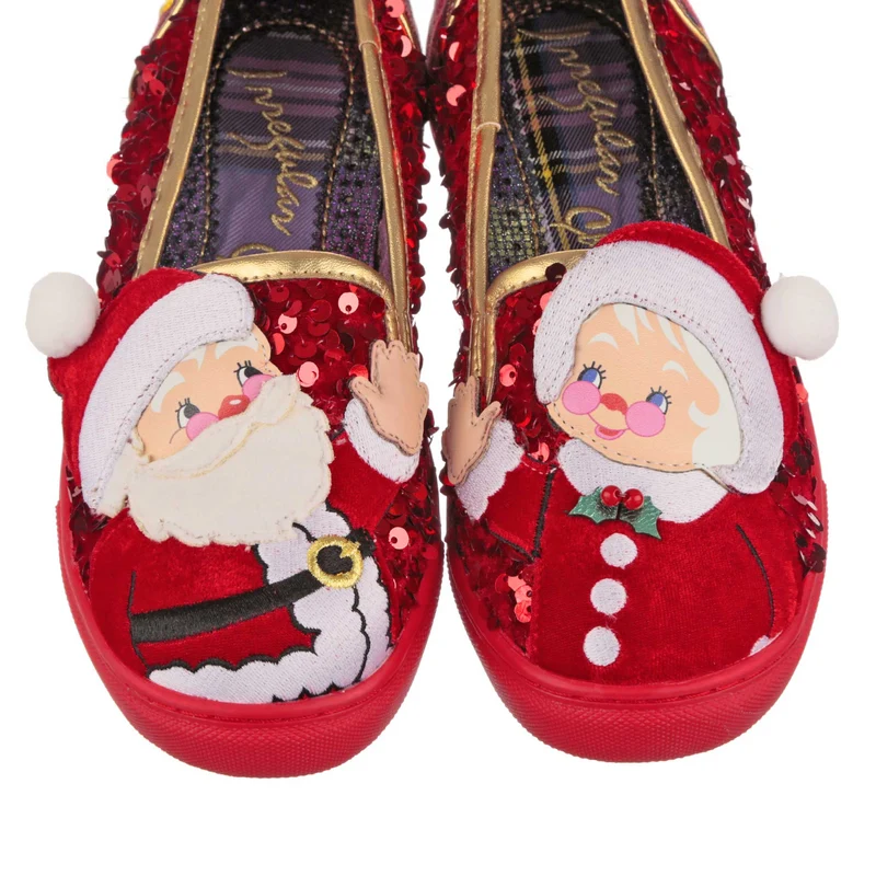 Irregular Choice Sparkly Claus-Sneaker für Damen – Rot