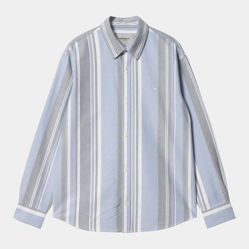 Carhartt WIP Herren Dwyer Hemd – Bleach / Squid