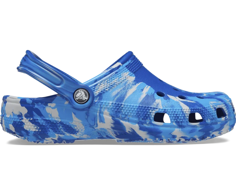 Crocs Klassischer Unisex-Marmor-Clog – Blue Bolt