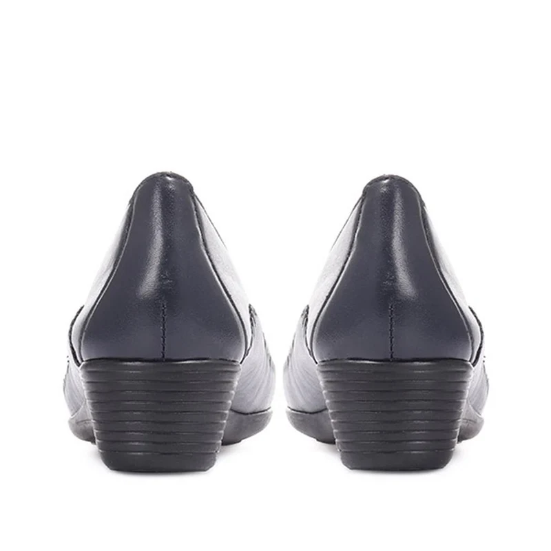Leather Slip On Shoes - NAP24009 / 308 415 - Navy