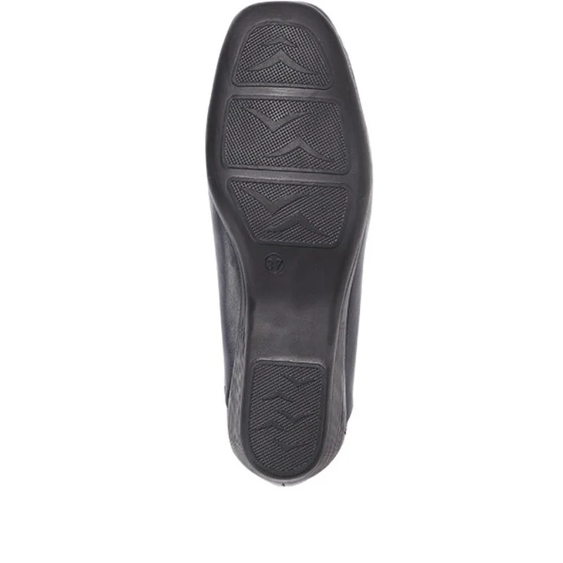 Leather Slip On Shoes - NAP24009 / 308 415 - Navy