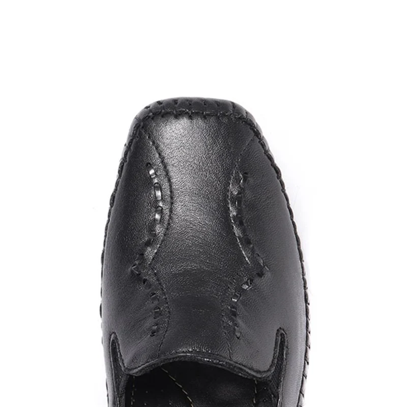 Leather Slip On Shoes - NAP24009 / 308 415 - Black