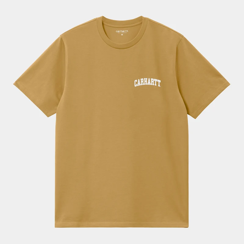 Carhartt WIP Herren-T-Shirt mit University-Schriftzug – Bourbon