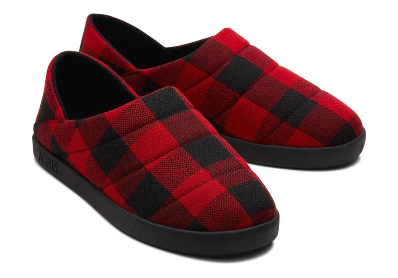 TOMS Herren Ezra Slipper – Rot kariert