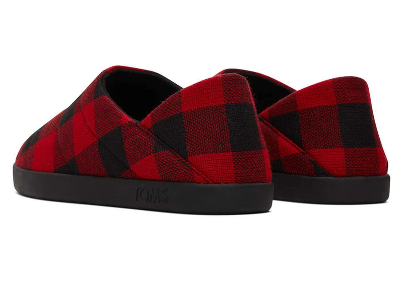 TOMS Herren Ezra Slipper – Rot kariert