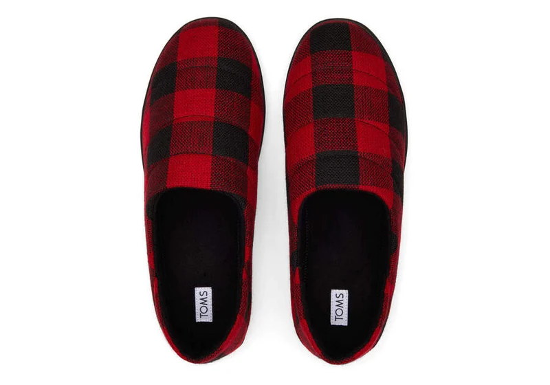 TOMS Herren Ezra Slipper – Rot kariert