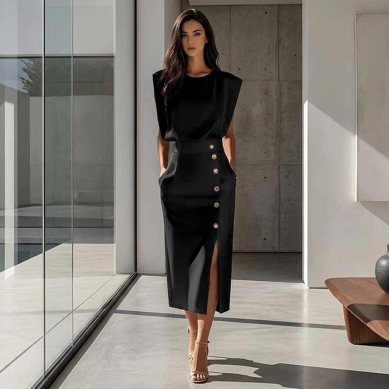 Daniela - Elegantes Midikleid mit Schlitz